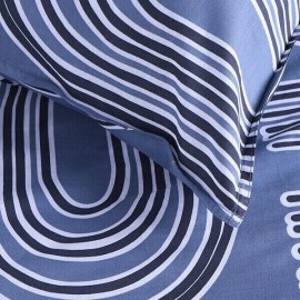 MENTON - Parure de lit 220 x 240 - Housse de Couette Bleue