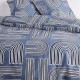 MENTON - Parure de lit 220 x 240 - Housse de Couette Bleue