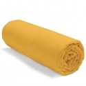 AMBRA - Drap Housse 140 x 190 cm - Uni - Jaune Safran