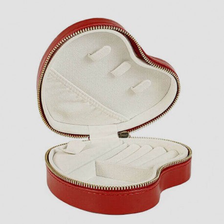 AURORE - Coffret à Bijoux - Coeur Rouge à Zip