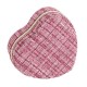 ROMANE - Coffret à Bijoux en Tweed - Coeur Rose Zippé