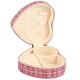 ROMANE - Coffret à Bijoux en Tweed - Coeur Rose Zippé