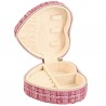 ROMANE - Coffret à Bijoux en Tweed - Coeur Rose Zippé