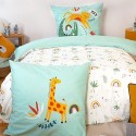 ZARAFA - Parure de lit 140 x 200 cm Girafe