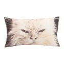 LUCIFER coussin 30x50 cm imprimé motif chat blanc