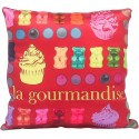 Coussin GOURMANDISE motif bonbons 30x30 cm décoration chambre adolescent