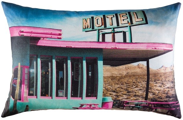 AMARGOSA - Housse de coussin 35x55 cm - Imprimé Motel US - Kolorados