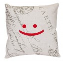 SMILE housse de coussin 40x40 cm motif sourire rouge gris