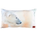 GALAK coussin ours blanc polaire 30x50 cm velours