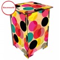 DOTS - Tabouret en Medium imprimé de Pois, ronds Multicolores