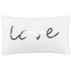 LOVE coussin 30 x 50 cm velours blanc brodé de sequins argentés passepoil blanc satiné imitation cuir Home Stories