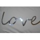 LOVE coussin 30 x 50 cm velours blanc brodé de sequins argentés passepoil blanc satiné imitation cuir Home Stories