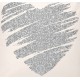HEART Coussin blanc coeur argenté carré 40 x 40 cm velours ambiance love