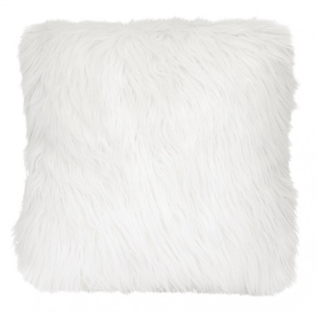 MISTY coussin fourrure blanche imitation poil angora 45*45 cm