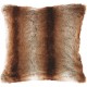 TRATTO coussin fausse fourrure fauve imitation poil animal 45*45 cm marron gris