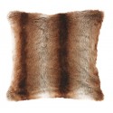 TRATTO coussin fausse fourrure fauve imitation poil animal 45*45 cm marron gris