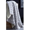 FLOWER plaid rosaces boutons de fleurs gris 125*150 cm dublure polaire