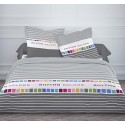 COLORS - housse de couette 240 x 220 cm + 2 taies d'oreiller - Parure lit 2 personnes