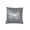 PAPILLON coussin carré 40*40 cm gris motif argenté