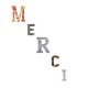 MERCI lettres en medium décorées auto-adhésives 