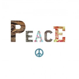 PEACE lettres en medium décorées auto-adhésives 