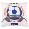 FOOTBALL coussin imprimé ballon de foot bleu euro 1998 30x30cm 