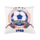 FOOTBALL coussin imprimé ballon de foot bleu euro 1998 30x30cm 