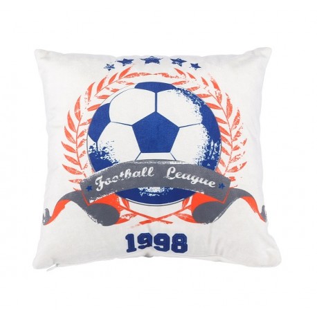 FOOTBALL coussin imprimé ballon de foot bleu euro 1998 30x30cm 