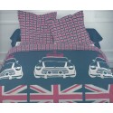 LONDON FLAG housse de couette 200x200 cm + 2 taies oreiller - Parure lit 2 personnes