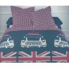 LONDON FLAG housse de couette 200x200 cm + 2 taies oreiller - Parure lit 2 personnes