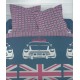 LONDON FLAG housse de couette 200x200 cm + 2 taies oreiller - Parure lit 2 personnes