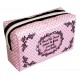 PLUS BELLE trousse de beauté rectangulaire motifs déco rose/noir pois blanc girly